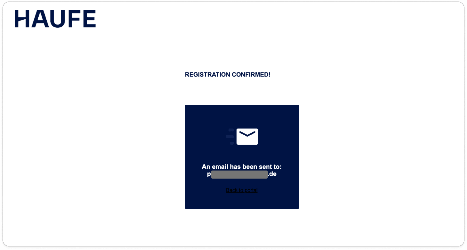 Registration confirmed