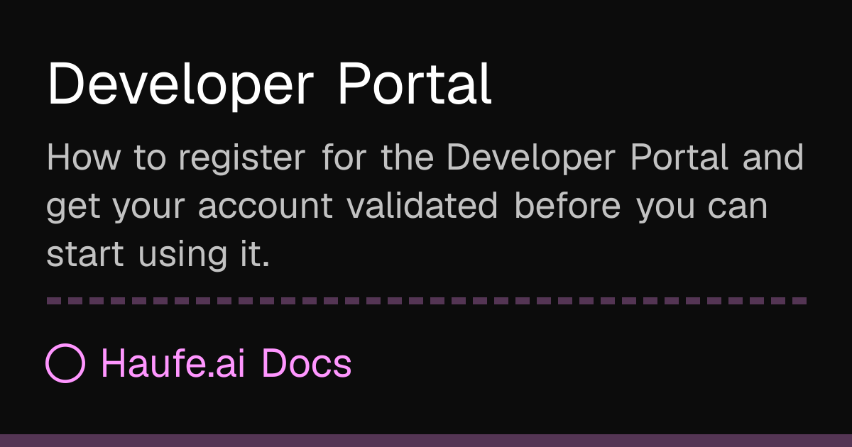 Haufe.ai | Developer Portal