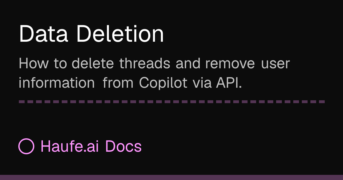 Haufe.ai | Data Deletion
