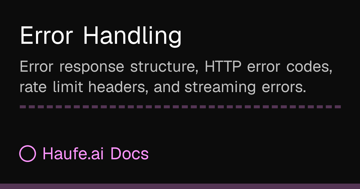 Haufe.ai | Error Handling